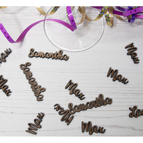 Wooden Name Table Confetti