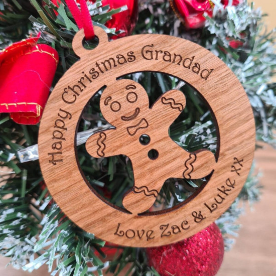 Wooden Christmas Tree Bauble - Gingerbread Man