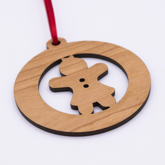 Wooden Christmas Tree Bauble - Gingerbread Lady