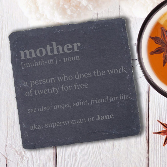 Slate Coaster - Mother Noun