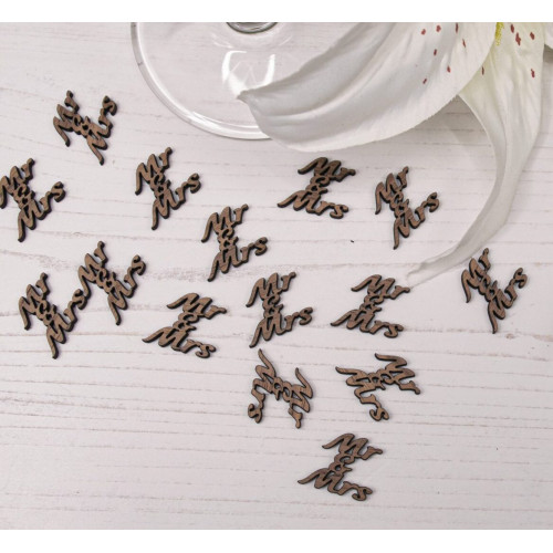 Wooden Mr and Mrs Table Confetti