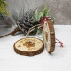 Cat and Dog Christmas Log Slice Ornament