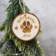 Cat and Dog Christmas Log Slice Ornament