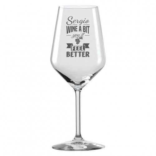 Engraved Wine Glass - Wine a Bit