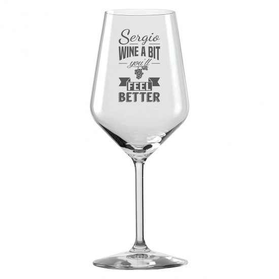 Engraved Wine Glass - Wine a Bit