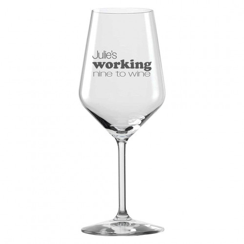 Engraved Wine Glass - Working Nine to Wine