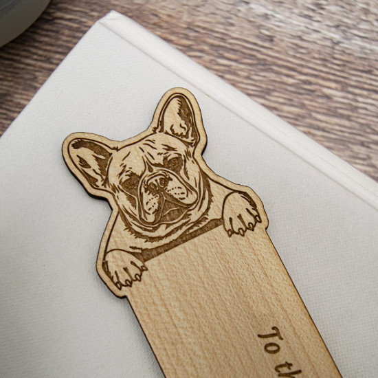 Wooden French Bulldog Bookmark