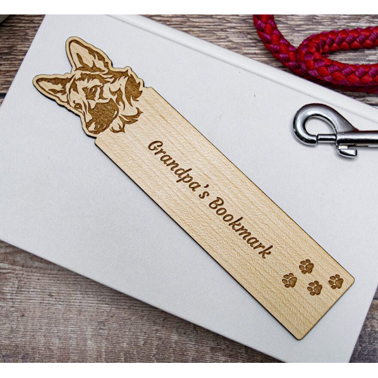 Wooden German Shepherd Bookmark
