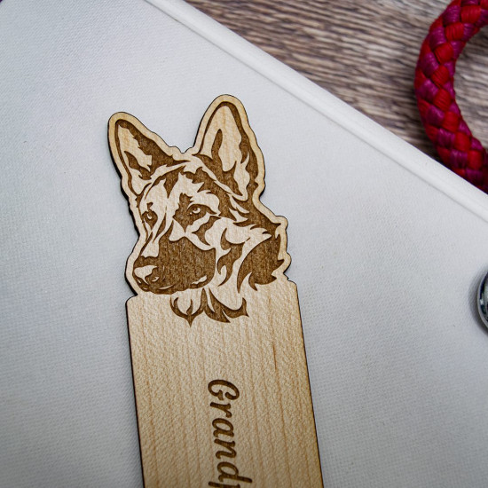 Wooden German Shepherd Bookmark