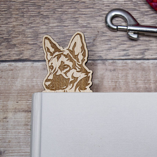 Wooden German Shepherd Bookmark