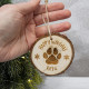 Cat and Dog Christmas Log Slice Ornament