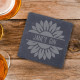 Engraved Slate Sunflower Coaster