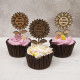 Wooden Sunflower Cupcake Toppers