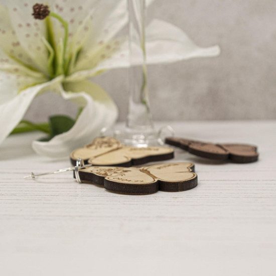 Wooden Butterfly Wine Glass Charms