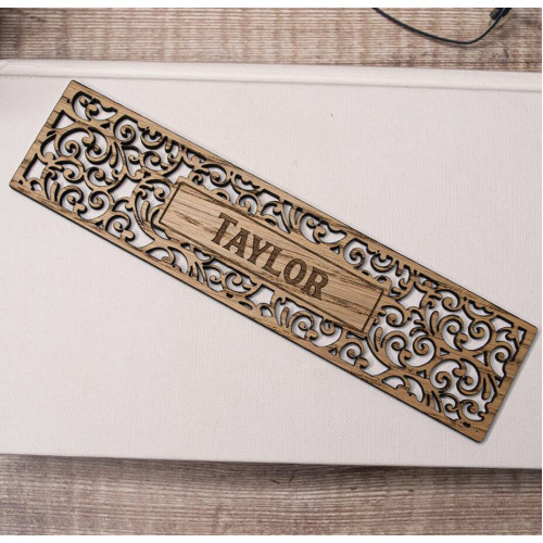 Engraved Decorative Wooden Bookmark