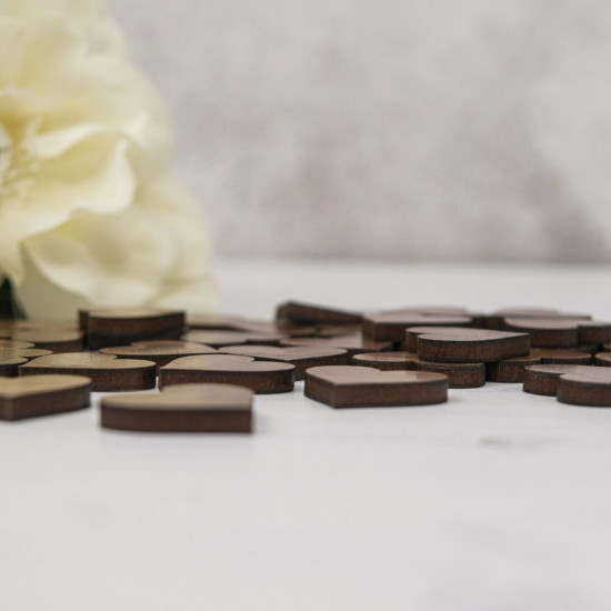 Wooden Hearts Table Confetti