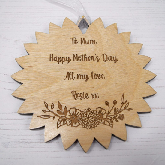 Wooden Hanging Flower Ornament