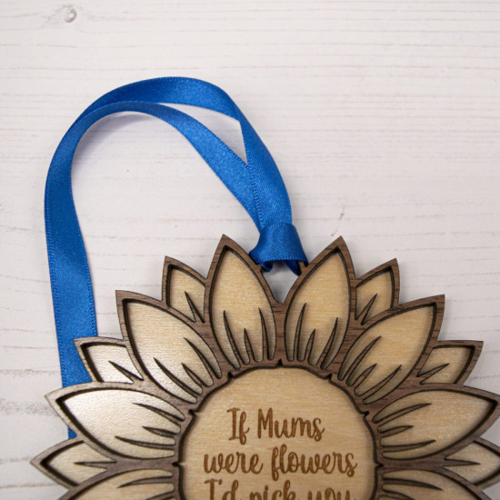 Wooden Hanging Flower Ornament