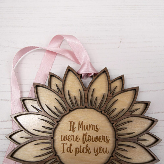 Wooden Hanging Flower Ornament