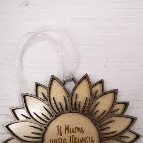 Wooden Hanging Flower Ornament