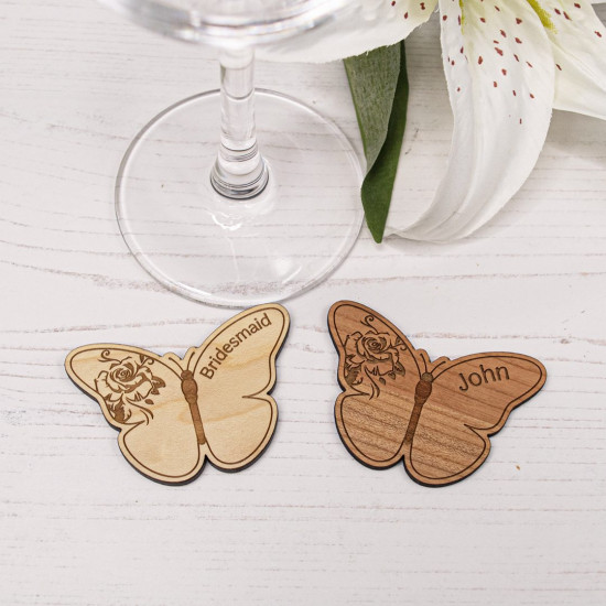 Wooden Wedding Table Place Names - Butterfly