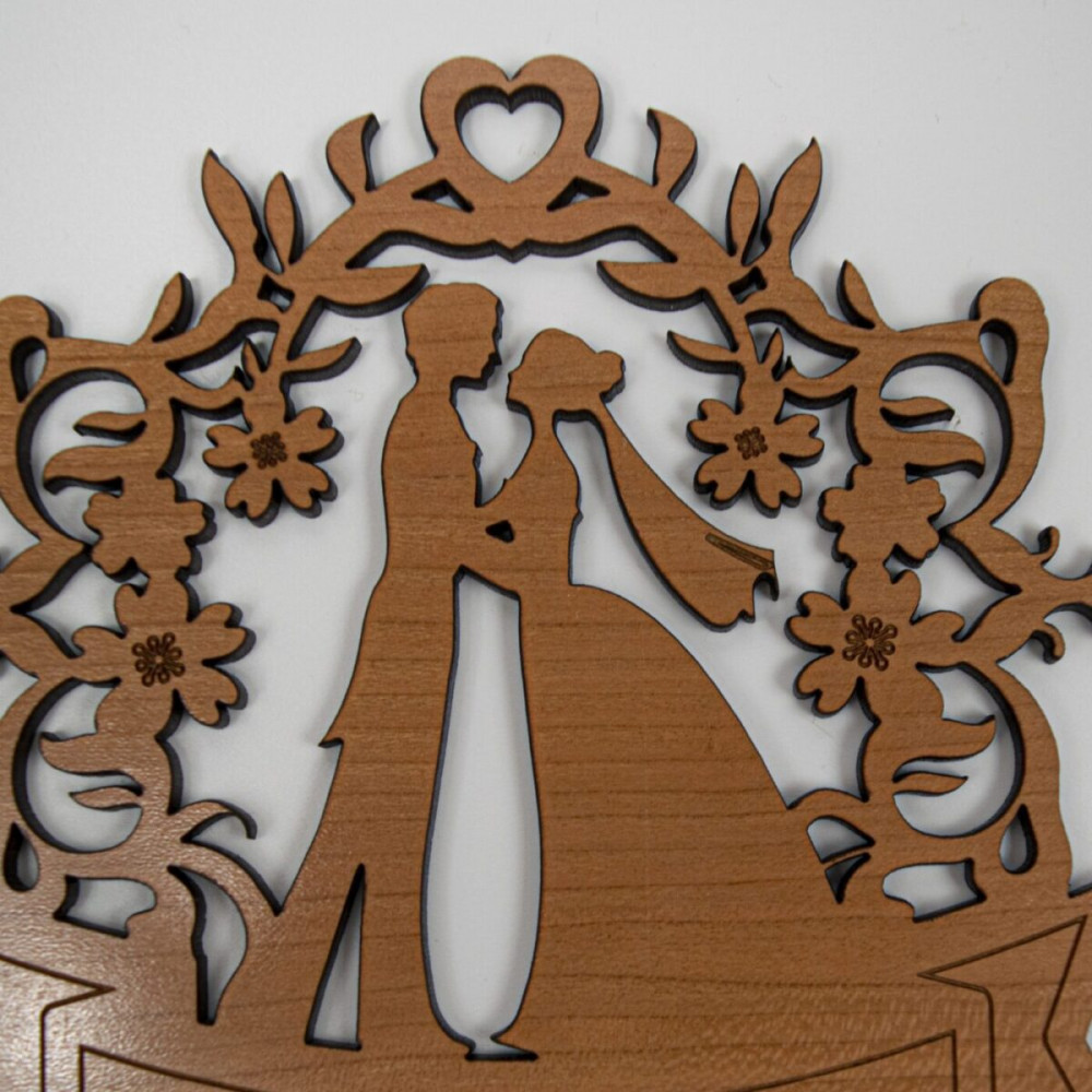 Wooden Wedding Cake Topper - Bride and Groom Silhouette | The Happy ...
