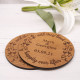 Engraved Wooden Coaster Wedding Favours