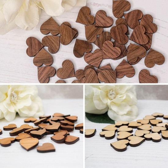 Wooden Hearts Table Confetti