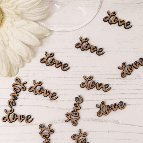 Wooden Love Table Confetti - Cherry