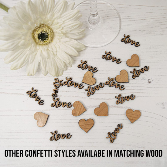 Wooden Love Table Confetti - Cherry
