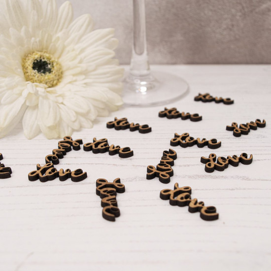 Wooden Love Table Confetti - Cherry