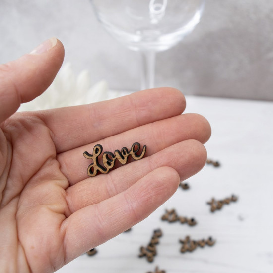 Wooden Love Table Confetti - Cherry