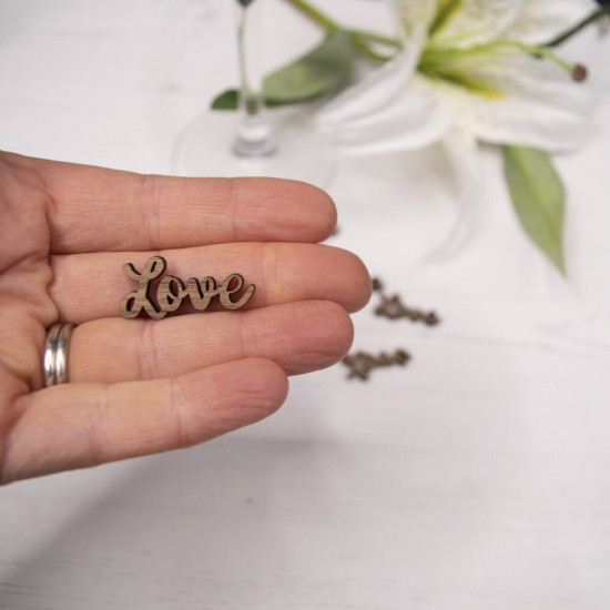 Wooden Love Table Confetti - Walnut