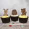 Wooden Woodland Animal Cupcake Toppers